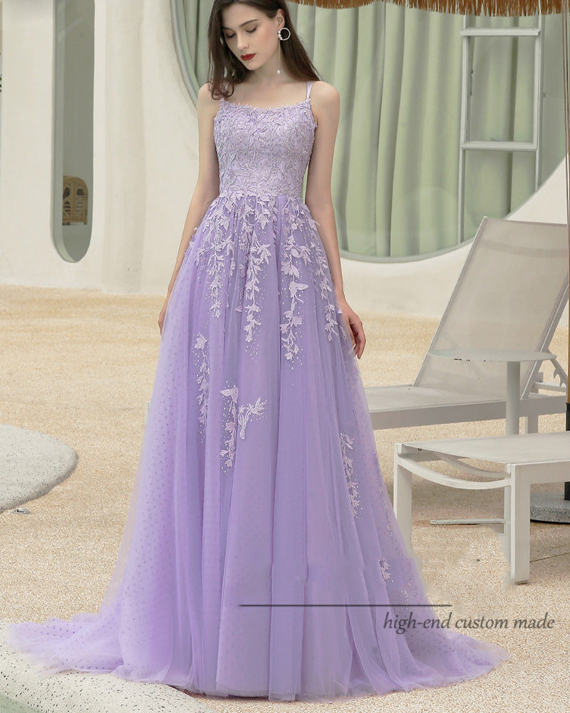 Amazing Lace Lilac Quinceanera Dress Ball Gown Sweet Sixteen Party Prom Dress Cross Back PL1026