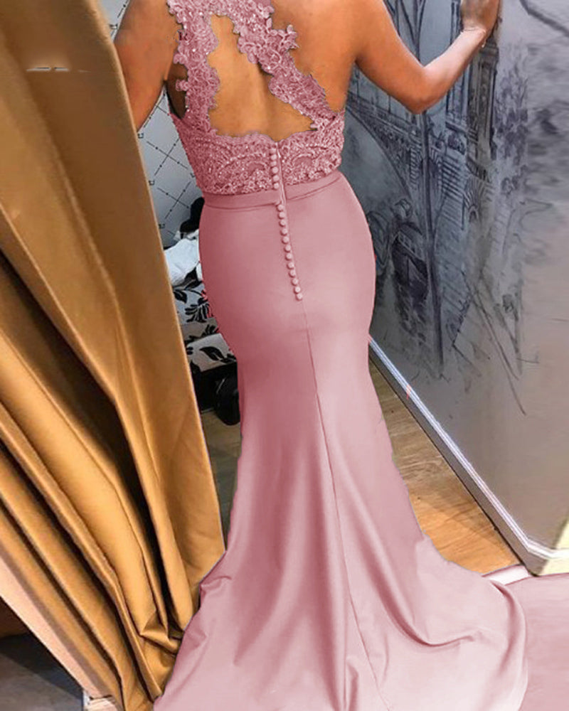 Fashion Sage Green Fitted Lace Dress Bridesmaid One Shoulder Wedding Party Gown PL1203