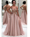 Beautiful Formal Gown for Women Pink Prom Dress with Pearl PL0928