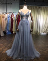 PL1103 Fancy Sexy Tulle Slit Lace Beading Prom Dresses Long Gown Vestido De Festa 2022