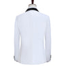 LP5506 Men Suit White Tuxedo With Black Lapel Wedding Suit For Men Slim Fit Groom Party (Jacket+Pant)