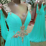 LP5514 Yellow Long Prom Dresses 2018 Crystal Evening Formal Gown Chiffon