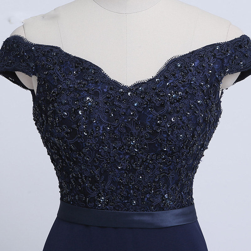 Stunning Mermaid Off Shoulder Navy Bridesmaid Dresses robe demoiselle d'honneur Women Formal Dress