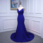 Ruby Red Mermaid Prom Dress Long Evening Party Gown for women with Beaded Belt with Spaghetti Straps LP0501