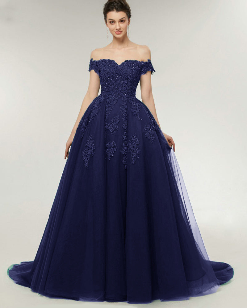 Emerald Green And Navy Blue Dress Lace Off the Shoulder Emerald Green Prom Dress Ball Gown Emerald Green And Navy Blue Dress Lace Off the Shoulder Emerald Green Prom Dress Ball Gown