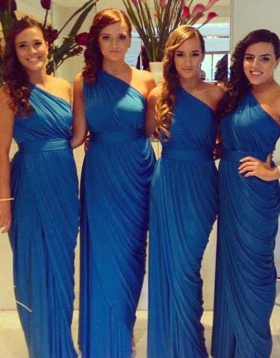 Stunning One Shoulder Chiffon Sexy Long Burnt Orange Bridesmaid Dresses PL11006
