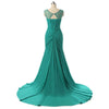 Classy Green Mermaid Beaded Long Women Evening Dress Custom Made Mother of The Bride Dresses