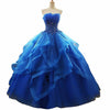 Gorgeous Blue Strapless Ball Gown Quinceanera Dresses Poofy Sweet 16 Birthday Party Gown