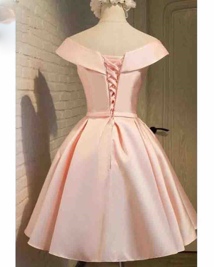 Pink Short Prom Dress Girls 8th Graduation Semi Formal Party Gown