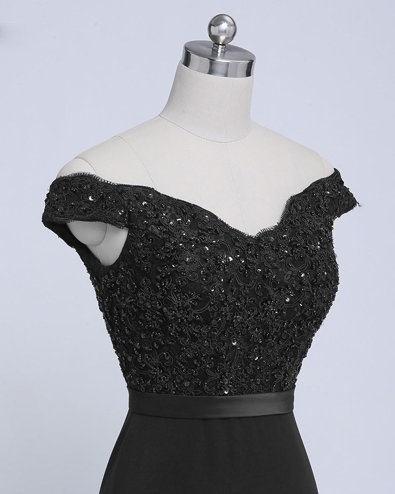 Black /navy/Burgundy fishtail Lace Wedding Bridesmaid Dresses Women Evening Party Gown PL214