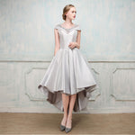 Lovely Burgundy High Low Prom Dress with Short Sleeve Girls Homecoming Gown  vestido de formatura curto