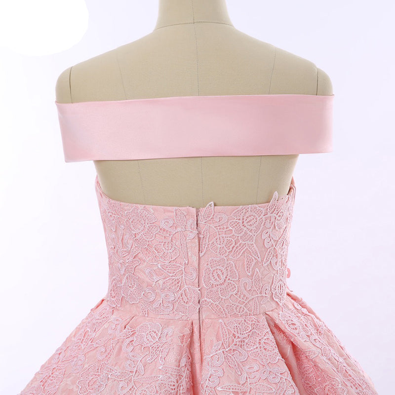 Luxury Pink Ball Gown Prom Dresses ,Lace  formal gown,s 2018 Arabic Style Women Dress