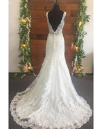 Classic Mermaid  Online Cheap Prices Lace Wedding Dress with Straps 2020 Bridal Gown Robe De Mariee WD0904