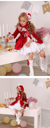 4PCS Spain Dress Girls Royal Costumes Kids Princess Wedding Birthday Dresses Party Lace Robe Fille Baby Girl Christmas Clothing
