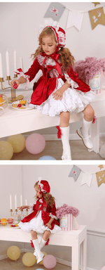 4PCS Spain Dress Girls Royal Costumes Kids Princess Wedding Birthday Dresses Party Lace Robe Fille Baby Girl Christmas Clothing