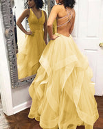 Fancy sky blue/Rose Pink Layered Prom Dress with Straps Formal Wear 2022