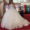 Princess Off the Shoulder Ball Gown Lace Bridal White Wedding Dress for Women Vestido De Novia WD0427