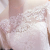 Romantic Off Shoulder Princess A Line White Wedding Dress Lace Bridal Dress with Short Sleeves