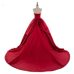 Strapless Burgundy Dark Red Prom Dress Ball Gown Women 2018 Wedding Dress WD3323