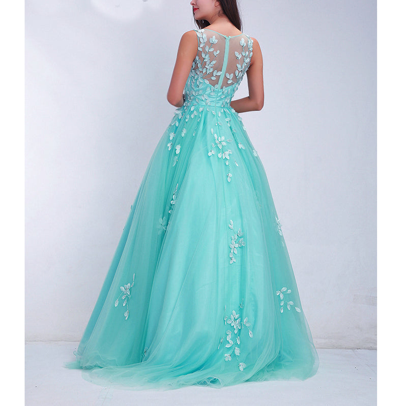 2023 elegant Long Prom Dress Aqua Senior Prom Gowns Graduation Long Dresses