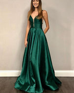 Satin V Neck Burgundy Red Maroon Gowns Long Evening Dress,Long Prom Party Gowns PL07013