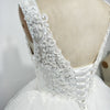 Lovely Scoop Neck Puffy Short Wedding Dress with Lace Beading Summer Bridal Gown