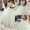 Romantic Lace Ball Gown Sweetheart Bridal Dresses Corset Custom Made Wedding Gown