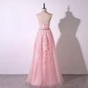 Pink Two Pieces Lace Prom Dress Senior  Graduation Formal Wear Homecoming Long Dress LP820