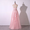 Pink Two Pieces Lace Prom Dress Senior  Graduation Formal Wear Homecoming Long Dress LP820