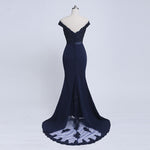 Stunning Mermaid Off Shoulder Navy Bridesmaid Dresses robe demoiselle d'honneur Women Formal Dress