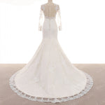 Vintage Long Sleeves Lace Wedding Dress Mermaid Bridal Gown 2018 Custom Made Vestido De Novia