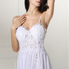 Gorgeous Spaghetti Straps Lace Chiffon Slit Beach Wedding Dress Summer Bridal Gown 2020