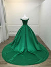 Red Satin Ball Gown prom Dress Long Evening Gown Women Formal Engagement Gown