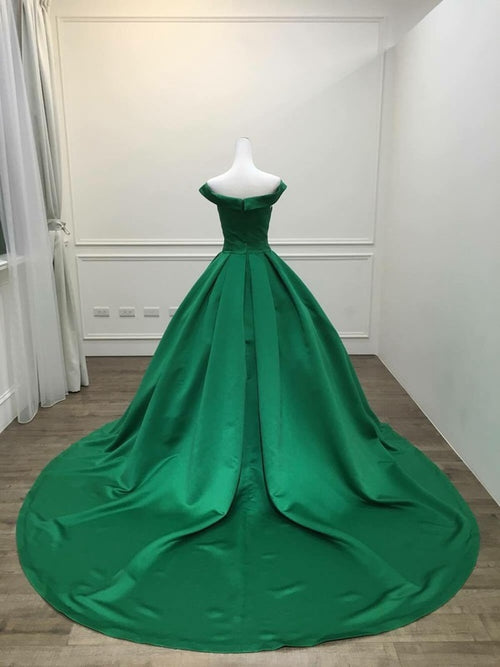 Red Satin Ball Gown prom Dress Long Evening Gown Women Formal Engagement Gown