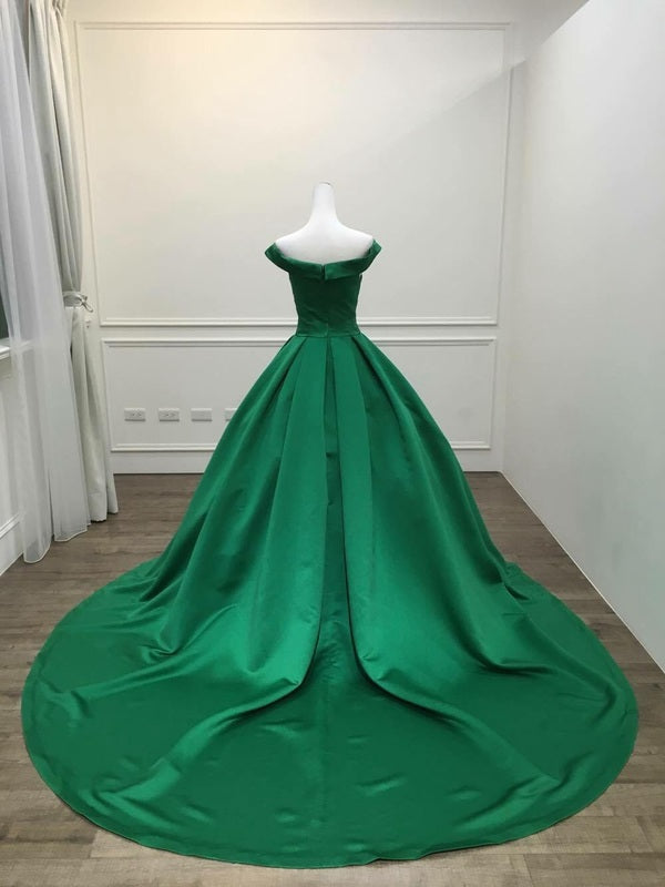 Red Satin Ball Gown prom Dress Long Evening Gown Women Formal Engagement Gown