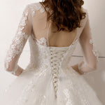 Long Sleeves Ball Gown Princess  Wedding Bridal Dresses with Lace 2019 PL652