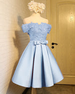 Champagne Short Prom Dresses Off the Shoulder Satin and Lace Homecoming Graduation Gown for Girls SP10118