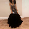 Luxury Sexy Sweetheart Mermaid Prom Gown with Beading Black Evening Dress Vestido De Festa