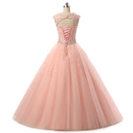 LP8766 Cap Sleeves Scoop Aqua Scarlet Blush Lace Ball Gown Prom Dress Quinceanera Dress Sweet 16 vestido de festa debutante