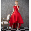 Lovely Burgundy High Low Prom Dress with Short Sleeve Girls Homecoming Gown  vestido de formatura curto