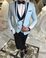 Peak Lapel Slim Fit Mens Formal Prom Outfit  Beige Groom Wedding Tuxedos 3 Pieces Suits