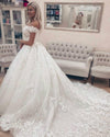 New Off Shoulder Lace Ball Gown Bridal Dress,Iovry /White Wedding Dress for Women WD0613