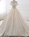 Romantic Off Shoulder Princesss Lace Ball Gown Wedding Dress 2021 with Flowers Robe De Mariee WD01123