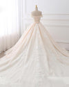 Romantic Off Shoulder Princesss Lace Ball Gown Wedding Dress 2021 with Flowers Robe De Mariee WD01123