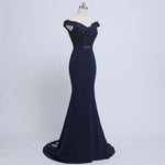 Stunning Mermaid Off Shoulder Navy Bridesmaid Dresses robe demoiselle d'honneur Women Formal Dress