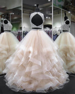 Crop Top Two Pieces Ball Gown Quinceanera  Sweet 16 Prom Dress for Girls Graduation PL0921