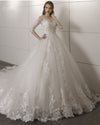 Long Sleeves Ball Gown Princess  Wedding Bridal Dresses with Lace 2019 PL652