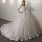 Long Sleeves Ball Gown Princess  Wedding Bridal Dresses with Lace 2019 PL652