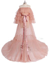 Pink /Gray Women Photography Props Tulle Maternity Dresses   Pregnancy Gown  Studio Shoot Clothes  MD0619