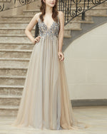 Sparkle Beading Sequins Sexy V Neck Prom Dresses Formal Evening Gown PL2145